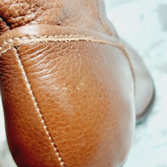 Boutique Brown Buckle Almond Toe Fall Knee High Slouch Heeled Boots C390 - Picture 12 of 14